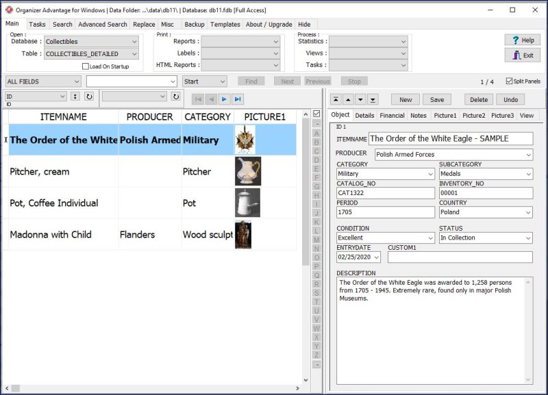 Collectibles Cataloging Software for Windows PCs